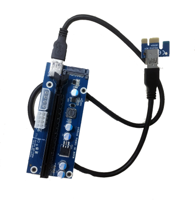 Райзер / Riser USB3.0 PCI-E 1X на 16X, 6pin, 270мф (ver.10)  Райзер / Riser USB3.0 PCI-E 1X на 16X, 6pin, 270мф (ver.10)