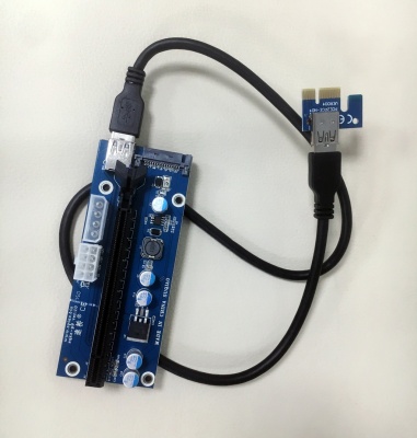  Райзер / Riser USB3.0 PCI-E 1X на 16X, 6pin, 270мф (ver.10)